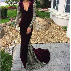 Burgundy custom prom dress